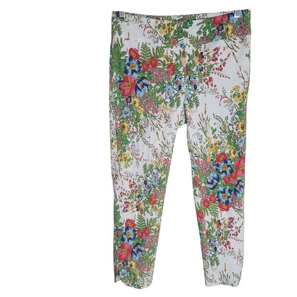 Soft Surroundings In Bloom Pull on Pants Women's Medium Petite Floral Stretch - Picture 1 of 11